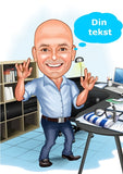 Virksomhed tema83 (1 person) - karikaturtegning efter dine fotos - Just Karikatur