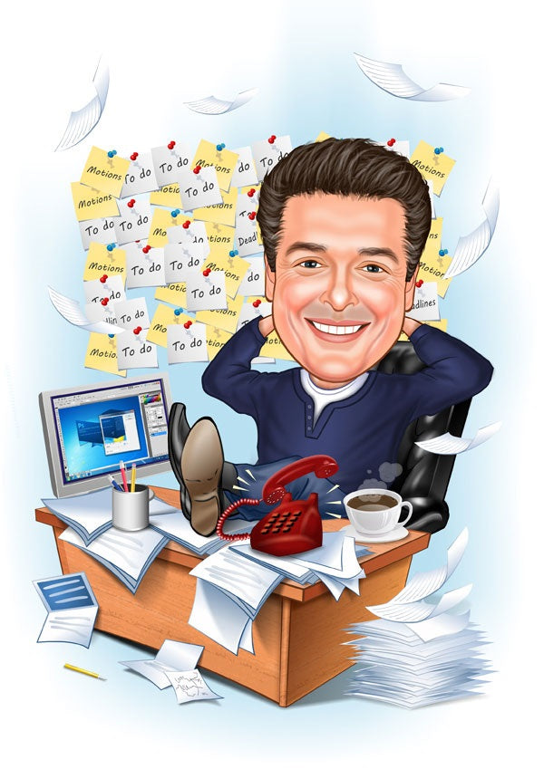 Virksomhed tema82 (1 person) - karikaturtegning efter dine fotos - Just Karikatur