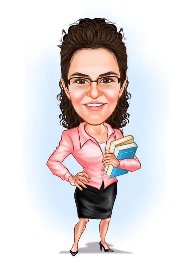 Virksomhed tema79 (1 person) - karikaturtegning efter dine fotos - Just Karikatur