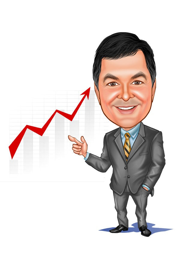 Virksomhed tema74 (1 person) - karikaturtegning efter dine fotos - Just Karikatur