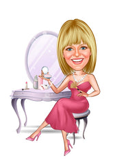 Til hende tema88 (1 person) - karikaturtegning efter dine fotos - Just Karikatur