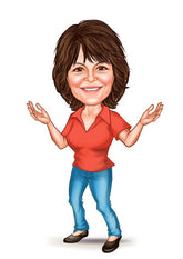 Til hende tema86 (1 person) - karikaturtegning efter dine fotos - Just Karikatur