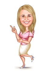 Til hende tema85 (1 person) - karikaturtegning efter dine fotos - Just Karikatur