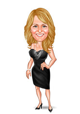 Til hende tema84 (1 person) - karikaturtegning efter dine fotos - Just Karikatur