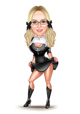 Til hende tema74 (1 person) - karikaturtegning efter dine fotos - Just Karikatur