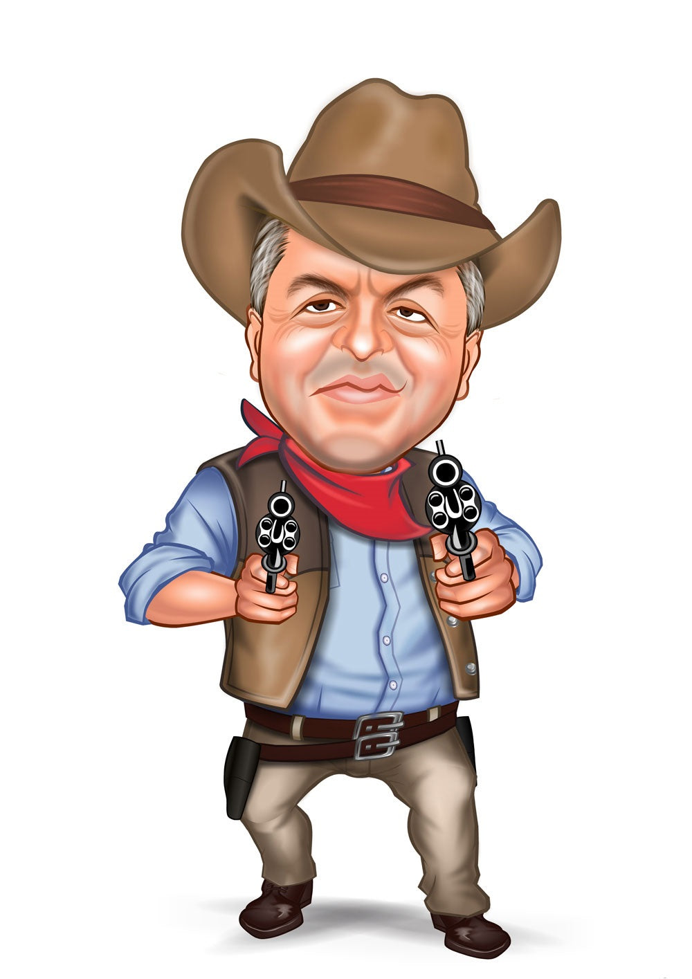 Til ham tema1 (1 person) - karikaturtegning efter dine fotos - Just Karikatur