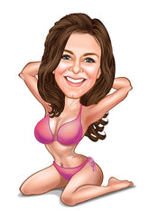 Til hende tema72 (1 person) - karikaturtegning efter dine fotos - Just Karikatur