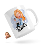 Personlig krus med dyrlæge kvinde tryk (1 person) - karikatur efter dine billeder - Just Karikatur