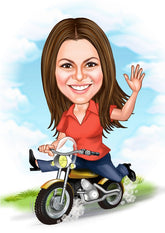 Til hende tema69 (1 person) - karikaturtegning efter dine fotos - Just Karikatur