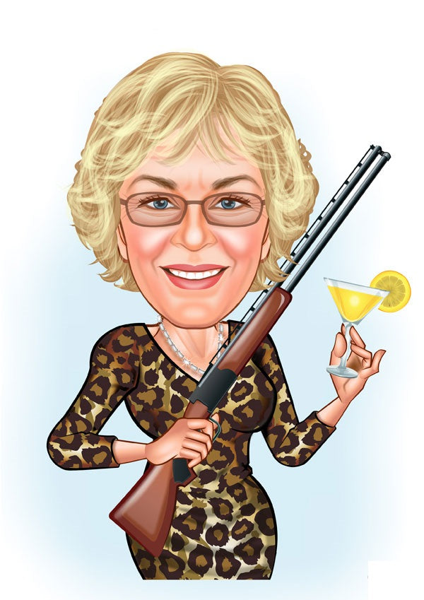 Til hende tema67 (1 person) - karikaturtegning efter dine fotos - Just Karikatur