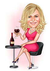 Til hende tema58 (1 person) - karikaturtegning efter dine fotos - Just Karikatur