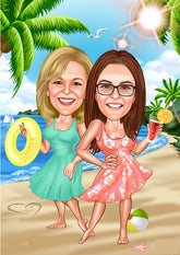 Par tema170 (2 personer) - karikaturtegning efter dine fotos - Just Karikatur