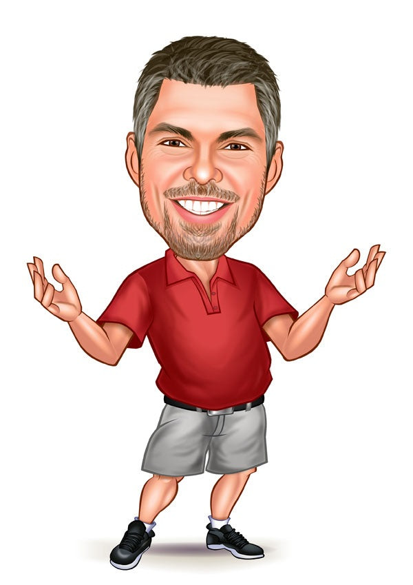 Til ham tema88 (1 person) - karikaturtegning efter dine fotos - Just Karikatur