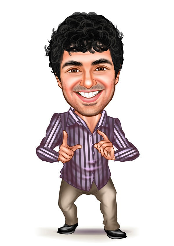 Til ham tema87 (1 person) - karikaturtegning efter dine fotos - Just Karikatur