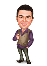 Til ham tema84 (1 person) - karikaturtegning efter dine fotos - Just Karikatur