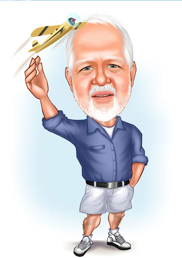 Til ham tema80 (1 person) - karikaturtegning efter dine fotos - Just Karikatur