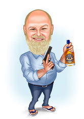 Til ham tema76 (1 person) - karikaturtegning efter dine fotos - Just Karikatur