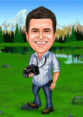 Til ham tema75 (1 person) - karikaturtegning efter dine fotos - Just Karikatur