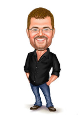 Til ham tema73 (1 person) - karikaturtegning efter dine fotos - Just Karikatur