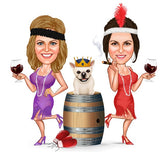 Par tema214 (2 personer) - karikaturtegning efter dine fotos - Just Karikatur