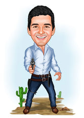 Til ham tema66 (1 person) - karikaturtegning efter dine fotos - Just Karikatur