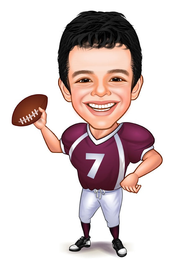 Børn tema41 (1 person) - karikaturtegning efter dine fotos - Just Karikatur