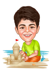 Børn tema39 (1 person) - karikaturtegning efter dine fotos - Just Karikatur