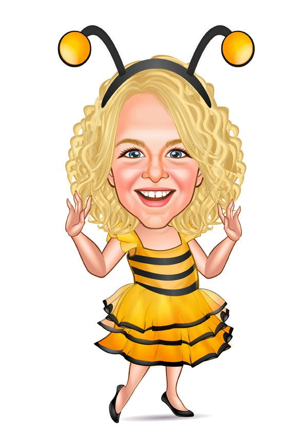 Børn tema19 (1 person) - karikaturtegning efter dine fotos - Just Karikatur