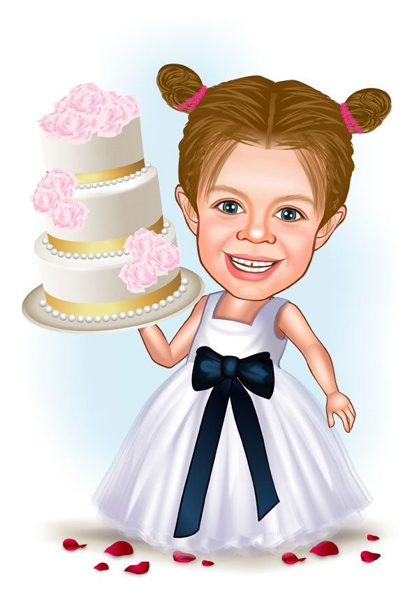 Børn tema16 (1 person) - karikaturtegning efter dine fotos - Just Karikatur