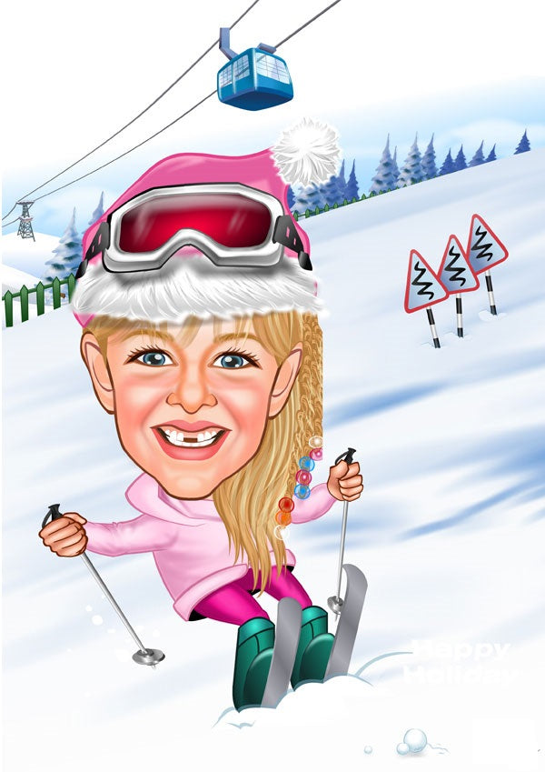 Børn tema12 (1 person) - karikaturtegning efter dine fotos - Just Karikatur