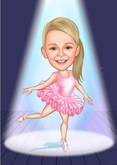 Børn tema25 (1 person) - karikaturtegning efter dine fotos - Just Karikatur