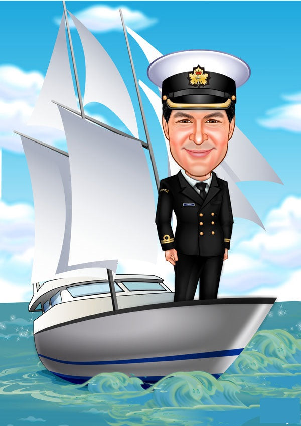 Politi & Militær tema35 (1 person) - karikaturtegning efter dine fotos - Just Karikatur