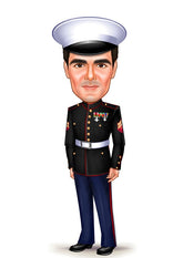 Politi & Militær tema22 (1 person) - karikaturtegning efter dine fotos - Just Karikatur