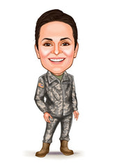 Politi & Militær tema33 (1 person) - karikaturtegning efter dine fotos - Just Karikatur