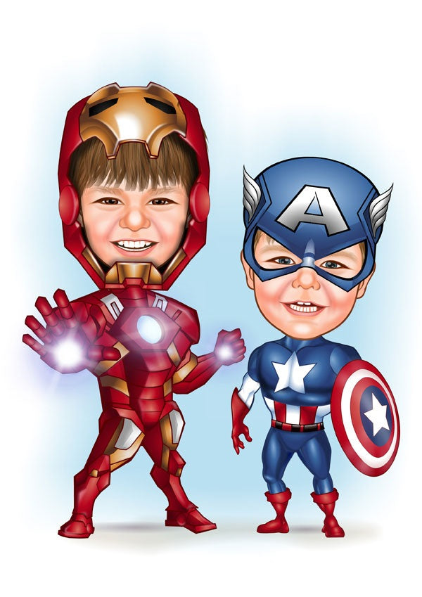 Par tema73 (2 personer) - karikaturtegning efter dine fotos - Just Karikatur