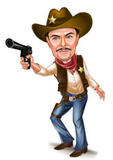 Politi & Militær tema18 (1 person) - karikaturtegning efter dine fotos - Just Karikatur