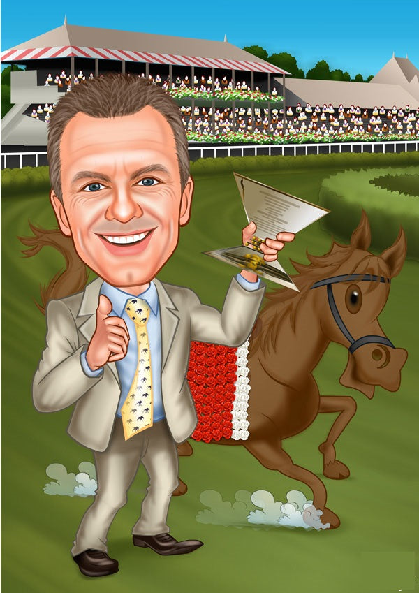 Sports tema68 (1 person) - karikaturtegning efter dine fotos - Just Karikatur