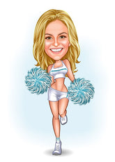 Sports tema69 (1 person) - karikaturtegning efter dine fotos - Just Karikatur