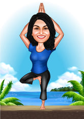 Sports tema61 (1 person) - karikaturtegning efter dine fotos - Just Karikatur