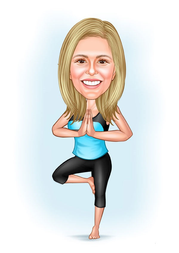 Sports tema62 (1 person) - karikaturtegning efter dine fotos - Just Karikatur