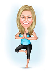 Sports tema62 (1 person) - karikaturtegning efter dine fotos - Just Karikatur