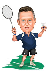 Sports tema57 (1 person) - karikaturtegning efter dine fotos - Just Karikatur