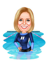 Sports tema52 (1 person) - karikaturtegning efter dine fotos - Just Karikatur