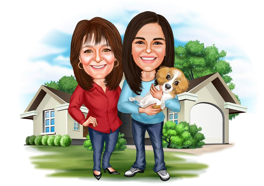 Par tema209 (2 personer) - karikaturtegning efter dine fotos - Just Karikatur