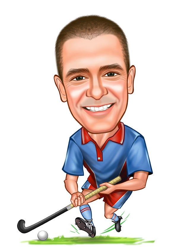 Sports tema54 (1 person) - karikaturtegning efter dine fotos - Just Karikatur