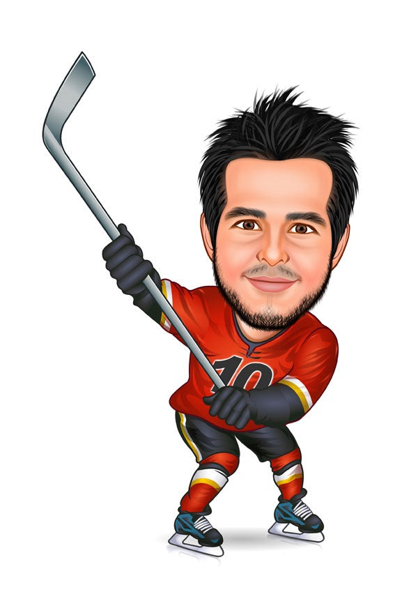 Sports tema55 (1 person) - karikaturtegning efter dine fotos - Just Karikatur