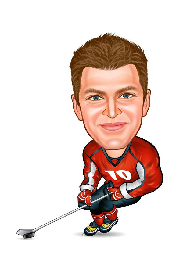 Sports tema46 (1 person) - karikaturtegning efter dine fotos - Just Karikatur