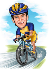 Sports tema47 (1 person) - karikaturtegning efter dine fotos - Just Karikatur