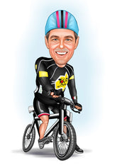 Sports tema48 (1 person) - karikaturtegning efter dine fotos - Just Karikatur