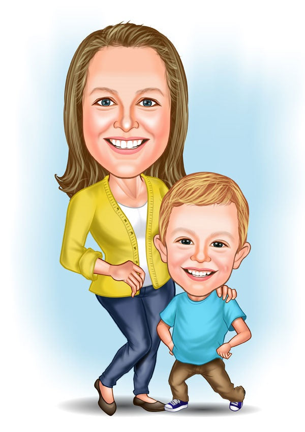 Par tema144 (2 personer) - karikaturtegning efter dine fotos - Just Karikatur